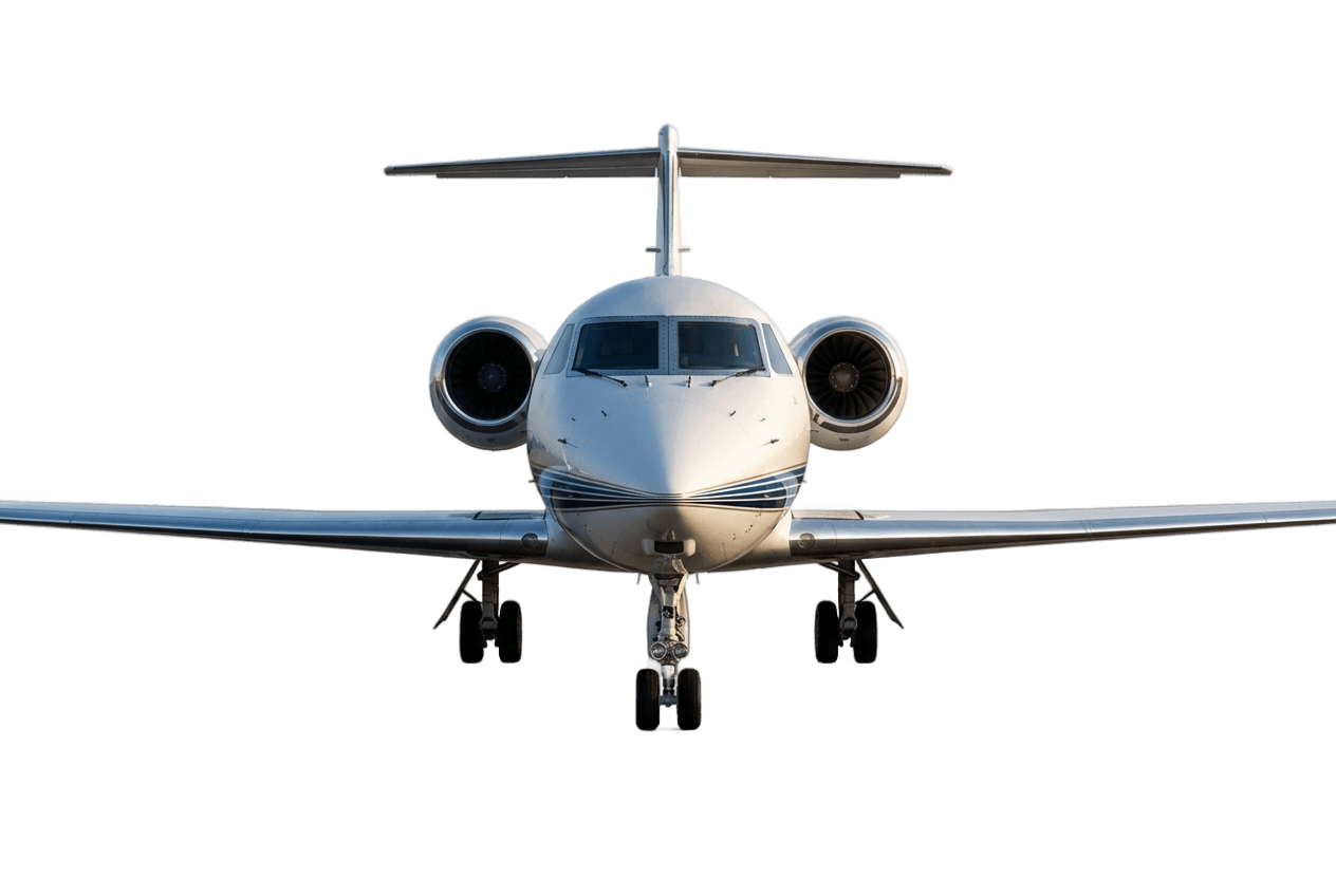 Gulfstream G-IV SP front view — 78ft wingspan